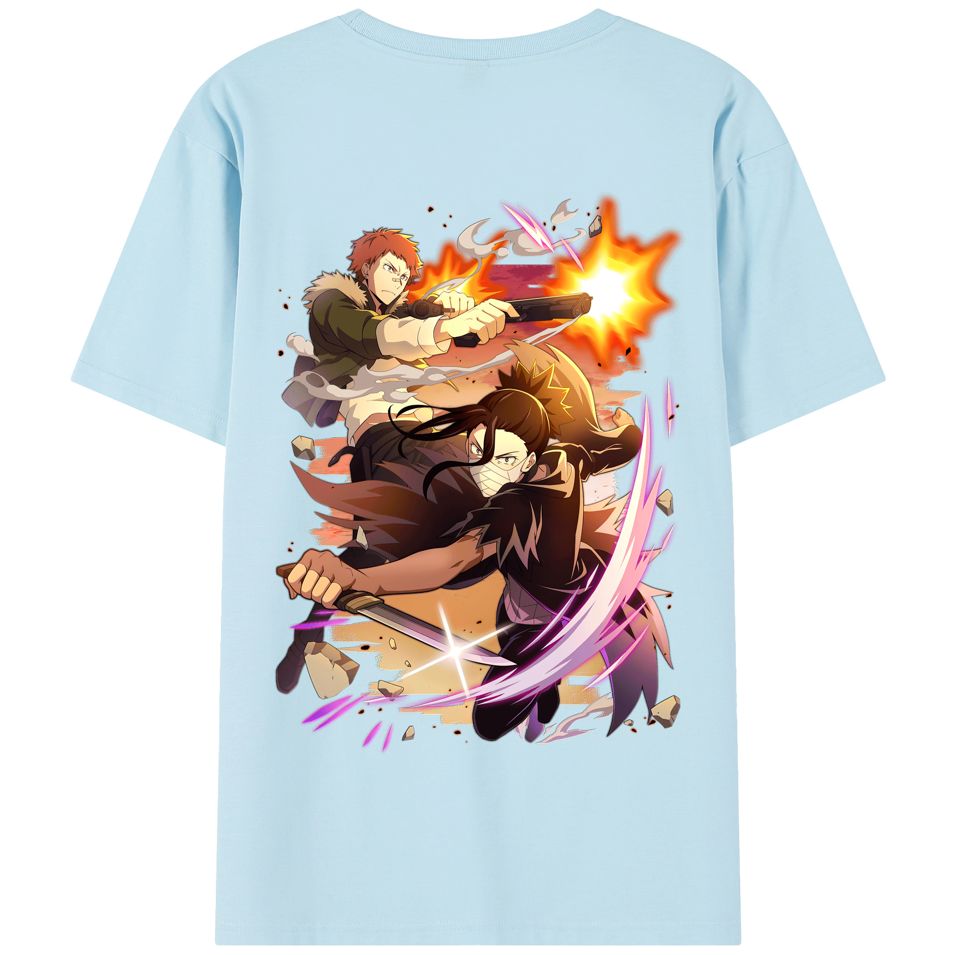 （画像用） 文豪ストレイドッグス Bungo Stray Dogs 綿100％半袖Tシャツ（背面プリント）